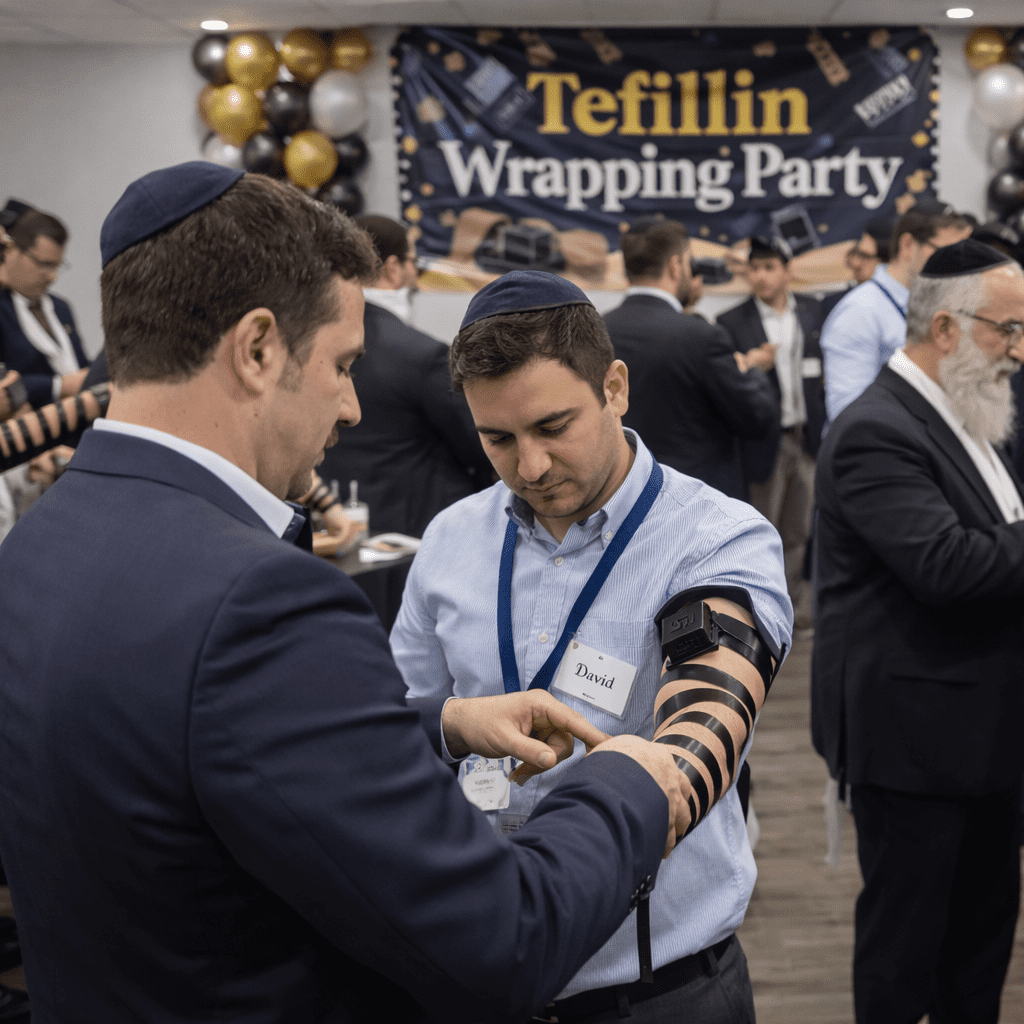 Tefillin Wrapping Party a networking event
